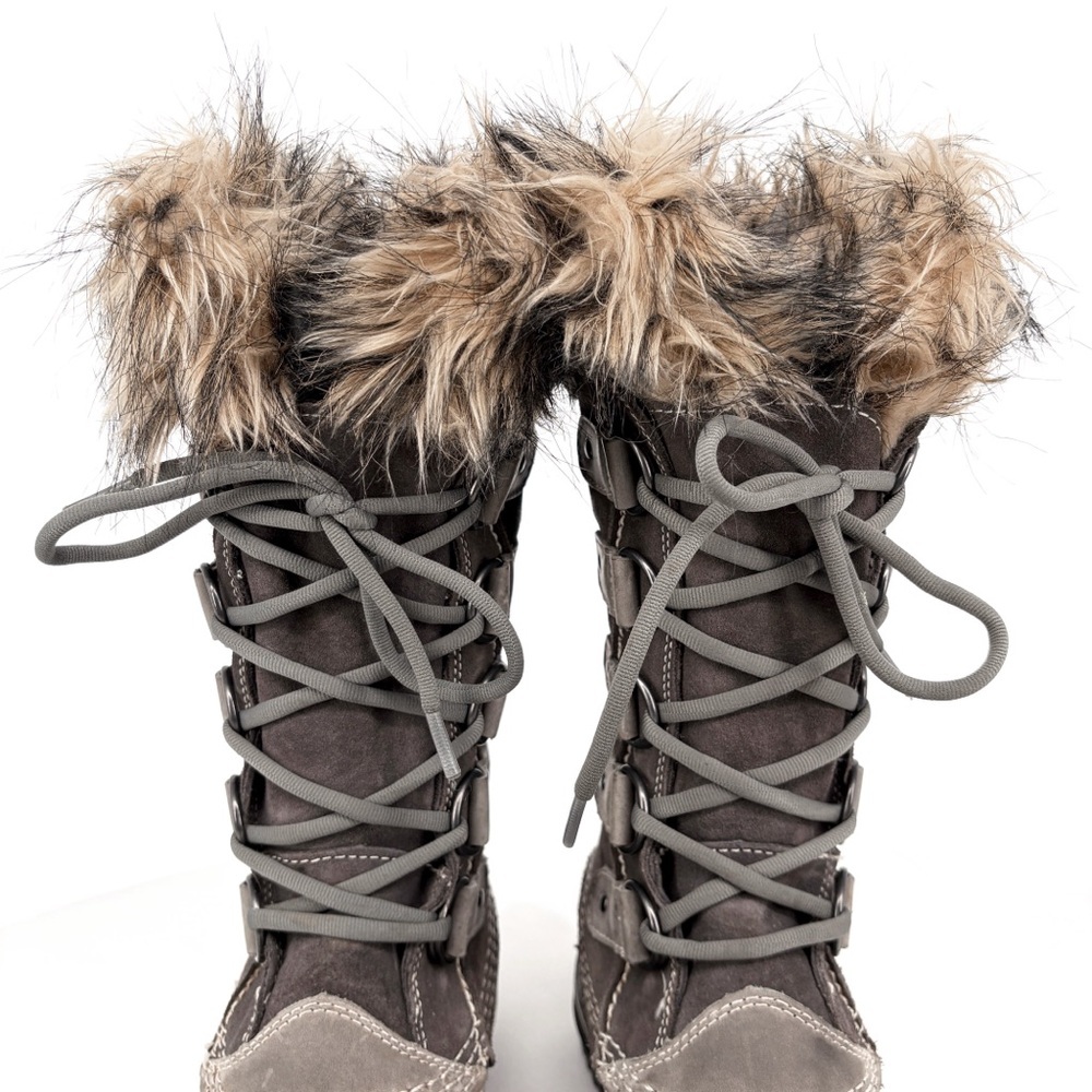 SOREL Joan of Arctic Suede Winter Snow Boots in Quarry Grey 6 - Picture 9 of 13